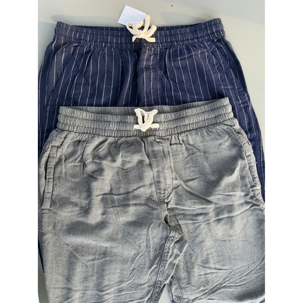 American Eagle AE Lounge Pants Bundle Navy Pinstripe Grey Herringbone - Picture 4 of 6